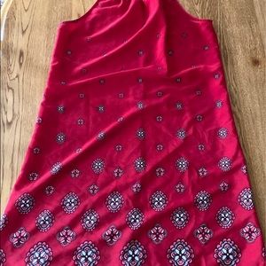 Red with floral design dress/shirt size m